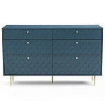 Комод с 6 выдвижными ящиками Scale Ornament Blue Chest of Drawers варинант исполнения - 1 | Loft Concept в Ульяновске