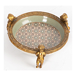 Чаша фарфоровая на бронзовых ножках в виде ангелов Porcelain Angels of Paradise варинант исполнения - 3 | Loft Concept в Ульяновске