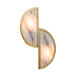 Бра с двумя полукруглыми плафонами из искусственного алебастра в бронзовой оправе Marbella варинант исполнения - 7 | Loft Concept в Ульяновске