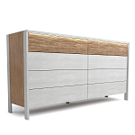 Комод 8 ящиков с подсветкой на рельефном фасаде Warm Industrial варинант исполнения - 2 | Loft Concept в Ульяновске