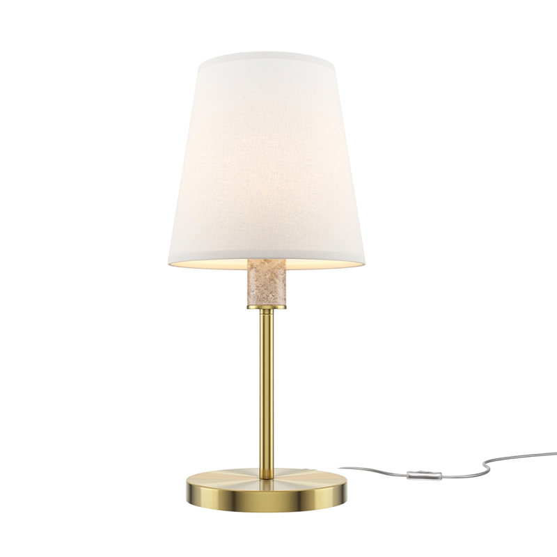 Настольный светильник Lira Е27 Латунь Белый Серый в Ульяновске | Loft Concept 