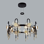 Люстра подвесная круглая черного цвета с круглыми прозрачными плафонами Virelia  варинант исполнения - 3 | Loft Concept в Ульяновске