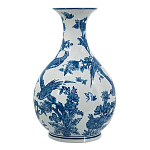 Ваза с мотивами цветущего сада с попугаями Blue Vase Inspired by Nature варинант исполнения - 2 | Loft Concept в Ульяновске