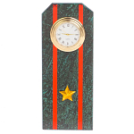 Часы погон ВС подарочные настольные из натурального камня Змеевик Military Clock варинант исполнения - 7 | Loft Concept в Ульяновске