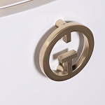 Тумбочка белая овальная с мраморной столешницей Thoroughbass варинант исполнения - 5 | Loft Concept в Ульяновске