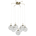 Люстра с 7-ю плафонами из прозрачного стекла в форме шара Orb Cascade  варинант исполнения - 2 | Loft Concept в Ульяновске