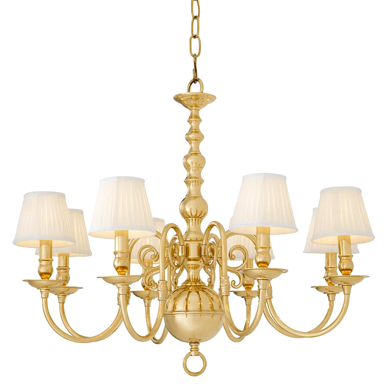 Люстра Eichholtz Chandelier Bourbon Brass Латунь Белый Черный в Ульяновске | Loft Concept 