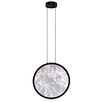 Светодиодный подвесной светильник круглой формы с металлической рамой черного цвета Marble Glow 47 варинант исполнения - 2 | Loft Concept в Ульяновске