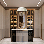 Люстра подвесная круглая с тканевым полупрозрачным абажуром и подвесками 4 лампы Gilded Elegance варинант исполнения - 8 | Loft Concept в Ульяновске