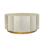 Стол кофейный с отделкой раковинами устриц Coastal Charm варинант исполнения - 1 | Loft Concept в Ульяновске