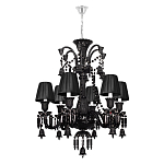 Люстра подвесная с плиссированными абажурами и множеством подвесок черного цвета Диаметр 62 см Lustre Reverie варинант исполнения - 1 | Loft Concept в Ульяновске