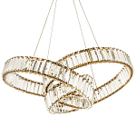 Подвесная люстра в виде изогнутых колец с хрустальным декором Ring Horizontal Oculus Gold Light Chandelier варинант исполнения - 1 | Loft Concept в Ульяновске