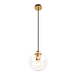 Подвесной светильник со стеклянным прозрачным плафоном в форме шара и золотыми металлическим акцентами 20 ClassiCon варинант исполнения - 2 | Loft Concept в Ульяновске