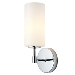 Бра цвета хром с белым матовым плафоном Hovering