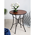 Столик приставной с круглой столешницей на металлическом черном основании Scenical Table варинант исполнения - 2 | Loft Concept в Ульяновске