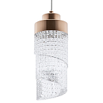 Подвесной светильник со спиралевидным плафоном из акрила Spiral Acrylic Gold Hanging Lamp варинант исполнения - 1 | Loft Concept в Ульяновске