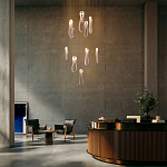 Подвесной светильник белого цвета с изогнутым плафоном Flow Loop варинант исполнения - 8 | Loft Concept в Ульяновске