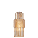 Подвесной светильник со стеклянным рифленым плафоном цилиндрической формы Eliara 13 варинант исполнения - 1 | Loft Concept в Ульяновске