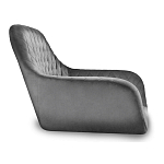 Стул с мягкой серой обивкой из велюра и подъемно-поворотным механизмом на черных колесиках Harper Gray варинант исполнения - 2 | Loft Concept в Ульяновске