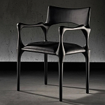 Стул дизайнерский с плетеным сидением Kronos Dining Chair Black варинант исполнения - 3 | Loft Concept в Ульяновске