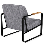 Кресло серый велюр с жесткими подлокотниками на полозьях Ashton варинант исполнения - 3 | Loft Concept в Ульяновске