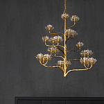 Люстра золотая в виде растения Golden Flower Glade варинант исполнения - 6 | Loft Concept в Ульяновске