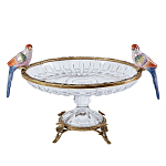 Чаша из прозрачного стекла с фигурками разноцветных попугаев на ободке 38 Eden Garden варинант исполнения - 1 | Loft Concept в Ульяновске