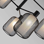 Люстра потолочная с абажурами из металлической сетки Loft Grid Pendant Gold варинант исполнения - 6 | Loft Concept в Ульяновске