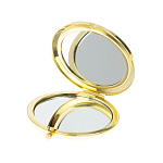 Зеркало карманное складное круглое из натурального камня Малахит с Хризоколлой в подарочной упаковке Gold Stone Mirrors варинант исполнения - 3 | Loft Concept в Ульяновске