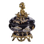 Шкатулка черного цвета с бронзовым ангелом Eden Garden варинант исполнения - 1 | Loft Concept в Ульяновске