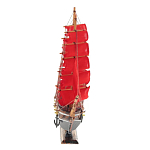 Декоративная модель деревянного парусника с красными парусами в подарочной упаковке With The low варинант исполнения - 2 | Loft Concept в Ульяновске