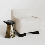 Кресло Cannes с мягкой обивкой букле молочного цвета  варинант исполнения - 2 | Loft Concept в Ульяновске