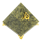 Шкатулка пирамида из натурального камня змеевик Stone Casket варинант исполнения - 1 | Loft Concept в Ульяновске