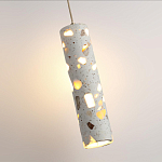 Подвесной светильник с цилиндрическим белым бетонным плафоном Terrazzo Light варинант исполнения - 5 | Loft Concept в Ульяновске