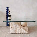 Дизайнерский журнальный стол в виде раковины с жемчужиной под прозрачной столешницей Fahin варинант исполнения - 3 | Loft Concept в Ульяновске