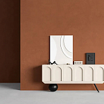 Дизайнерский комод с фактурным фасадом и чёрной ножкой в форме шара Samanta варинант исполнения - 2 | Loft Concept в Ульяновске