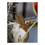 Ваза из фарфора черная с цветочной росписью и бронзовой стрекозой Spring Garden варинант исполнения - 6 | Loft Concept в Ульяновске