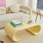 Дизайнерский журнальный стол жёлтый округлой формы Bonyn варинант исполнения - 1 | Loft Concept в Ульяновске