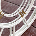 Зеркало настенное в белой металлической раме в виде часов Mirror Tower Clock варинант исполнения - 3 | Loft Concept в Ульяновске