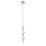 Подвесной светильник с белыми фигурными стеклянными элементами и бронзовыми вставками Высота 100 см Gabriel Scott Luna варинант исполнения - 4 | Loft Concept в Ульяновске