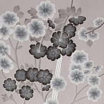 Обои ручная роспись Anemones in Light Dusk colourway on Lilac Hint slub silk варинант исполнения - 2 | Loft Concept в Ульяновске