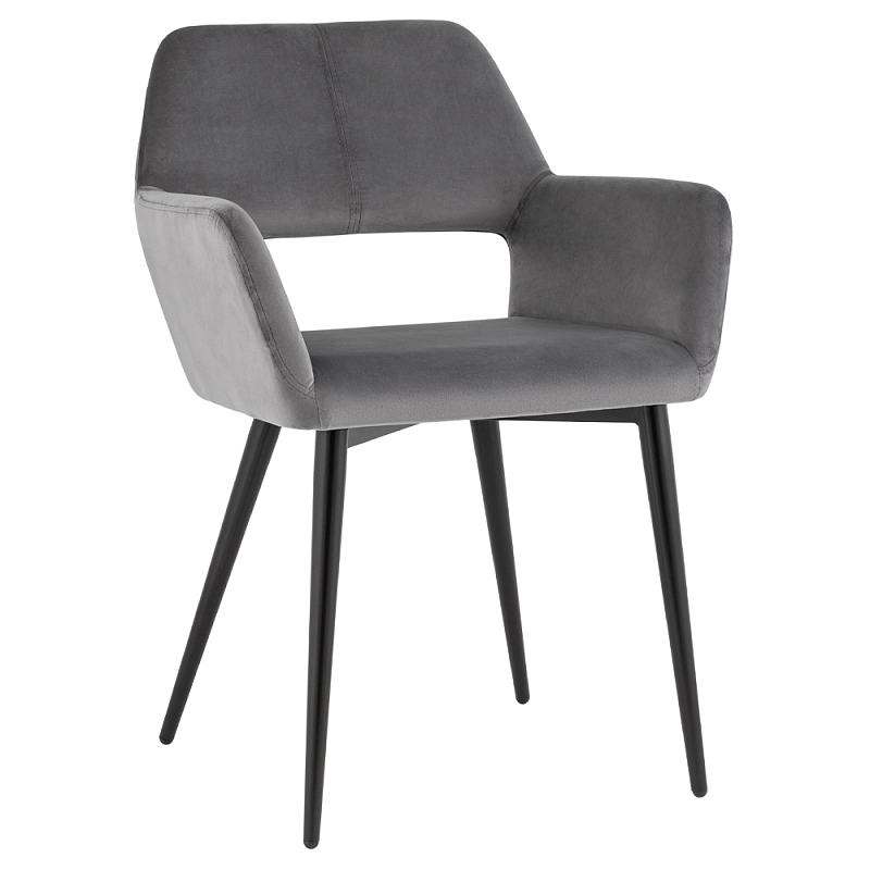 Стул с подлокотниками серый NEASAN STOOL Серый Черный Стул с подлокотниками серый NEASAN STOOL Серый Черный в Ульяновске | Loft Concept