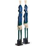 Комплект из 2-х деревянных статуэток Asmat Tall Statuettes Blue варинант исполнения - 2 | Loft Concept в Ульяновске