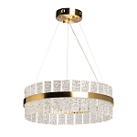 Люстра круглая золотого цвета с прозрачными рельефными стеклянными вставками Textured Glass Chandelier варинант исполнения - 2 | Loft Concept в Ульяновске