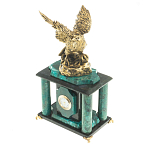 Часы настольные из натурального камня с декором в виде орла Eagle Stone Clock варинант исполнения - 6 | Loft Concept в Ульяновске