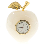 Часы настольные в виде яблока из натурального камня Оникс Stone Clock варинант исполнения - 3 | Loft Concept в Ульяновске