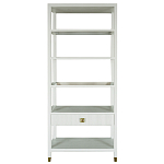 Стеллаж Elsa Dreams White со стеклянными полками и ящиком варинант исполнения - 6 | Loft Concept в Ульяновске