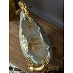 Чаша голубого цвета с оранментом и и бронзовыми фигурами леопардов Eden Garden варинант исполнения - 9 | Loft Concept в Ульяновске