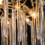 Люстра подвесная золотого цвета с разветвленными ветвями и прозрачными стеклянными подвесками Droplet Chandelier варинант исполнения - 5 | Loft Concept в Ульяновске