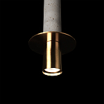 Подвесной светильник с узким цилиндрическим плафоном и золотым металлическим декором Concrete Pipe варинант исполнения - 16 | Loft Concept в Ульяновске